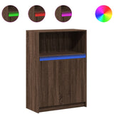 Sideboard with LED Brown Oak 72x34x100 cm Engineered Wood 852165