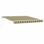 Retractable Awning Manual Green and yellow 350 x 250 cm Fabric 3330447