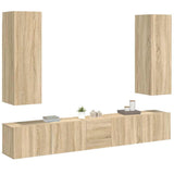 5 Piece TV Cabinet Set Sonoma Oak Engineered Wood 3078970
