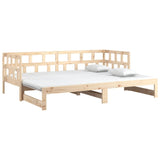 ZNTS Pull-out Day Bed without Mattress Solid Wood Pine 2x cm 820222