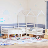 Day Bed and Bench Set with Roof without Mattress White 80x200 cm 3282207
