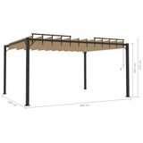 313928 Gazebo with Louvered Roof 3x4 m Taupe Fabric and Aluminium