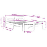 Bed Frame without Mattress White 135x190 cm Double Solid Wood Pine 855488