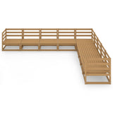 9 Piece Garden Lounge Set Honey Brown Solid Pinewood 3075847