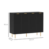 Sideboard Buffet Cabinet, Modern Kitchen Storage Cabinet with Adjustable Shelves and Metal Legs, T3398P554317