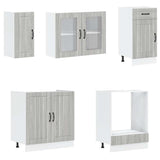 8 Piece Kitchen Cabinet Set Kalmar Grey Sonoma Engineered Wood 3314807