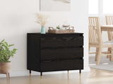 Sideboard with Drawer Black Oak 60 x 35 x 70 cm Engineered Wood 881946