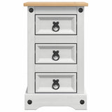 Bedside Table Corona White 35 x 32.5 x 58 cm Solid Pine Wood 42021184