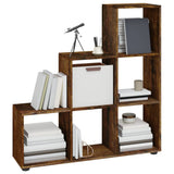 Staircase Bookcase Smoked Oak 107 cm Engineered Wood 342606