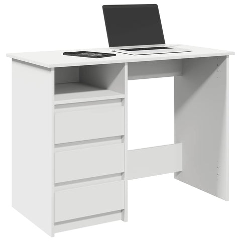 ZNTS Desk White 102x50x75 cm Engineered Wood 860463