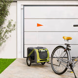 Pet Bike Trailer Green and Grey Oxford Fabric and Iron 93878