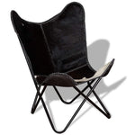 Butterfly Chair Black and White Real Cowhide Leather 243729