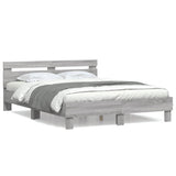Bed Frame without Mattress Grey Sonoma 150x200 cm King Size 3207418