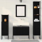 Bathroom Furniture Set with Door 4 pcs Black 33 x 33 x 185.5 cm 3334404