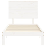 Bed Frame without Mattress White 90x200 cm Solid Wood Pine 3193647