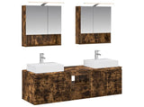 Bathroom Cabinet Set 5 pcs Smoked Oak Engineered Wood 3406403