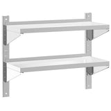 2-Tier Wall Shelf 75x30x60 cm Silver Stainless Steel 30313