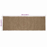 Area Rugs Grey 60 x 250 cm Jute 42010531