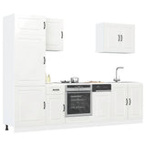 7 Piece Kitchen Cabinet Set Kalmar High Gloss White Engineered Wood 3314763