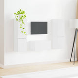 TV Cabinet Set 5 pcs High Gloss White Engineered Wood 3409100