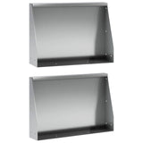 Retaining Wall 2 pcs 60 x 12 x 30 cm Galvanised Steel Silver 8015267