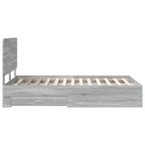 Bed Frame with Drawer Grey Sonoma 120 x 190 cm Engineered Wood 3412815