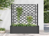 Garden Raised Bed with Trellis and Self Watering System Anthracite 313969
