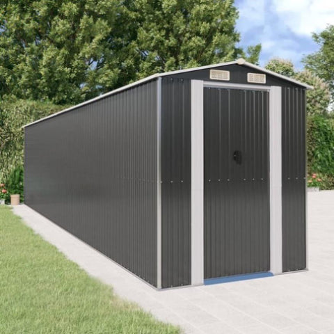 Garden Shed Anthracite 192x855x223 cm Galvanised Steel 3147457