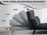 4-in-1 Velvet-Feel Double Sofa Bed, with Pillows - Black T3398P344492