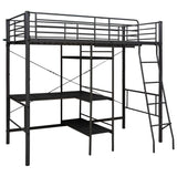 Bunk Bed with Table without Mattress Black Metal 90x200 cm 287907
