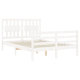 Bed Frame without Mattress White Double Solid Wood 3194287