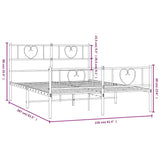 Metal Bed Frame without Mattress with Footboard Black 150x200cm 355483