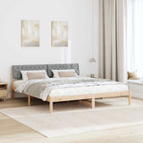 Bed frame Brown and light grey 180 x 200 cm Solid pine wood 3394343