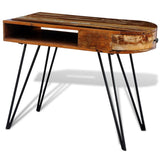 Reclaimed Solid Wood Desk with Iron Pin Legs 241641
