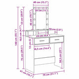 Dressing Table Black 79 x 41 x 140 cm Engineered Wood 865164