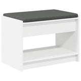 Hall Bench White 63 x 38 x 45 cm Engineered Wood and Fabric 891568