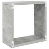 807012 Wall Cube Shelves 6 pcs Concrete Grey 30x15x30 cm
