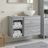 Bathroom Furniture Set 2 pcs Grey Sonoma Engineered Wood 3403869