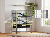 5 Levels Rolling Small Animal Cage with Non Slip Ramps, Slide Out 16cm Deep Tray, 88 x 48 x 150.5cm, T3398P350104