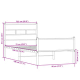 Bed Frame without Mattress Sonoma Oak 75x190 cm Small Single Engineered Wood 4017280