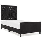 ZNTS Bed Frame Black 90x200 cm Velvet 3344851