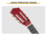 39 Inch Basswood Classical Folk Guitar Sunset Color including gig bag, spare strings, picks, capo, 59787585