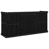 Balcony Set 2 Seater Black Solid Wood Pine 825062