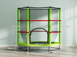 Kids Trampoline, with Enclosure Net, Steel Frame, for Ages 3-6 Years - Green T3398P348069