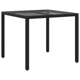 Garden Table Black 90 x 90 x 75 cm Poly Rattan 362533