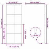 Walk-in Shower Wall Gold 80 x 195 cm Tempered Glass 42022057