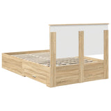 Bed Frame with Drawer Sonoma Oak 120 x 190 cm Engineered Wood 3411334
