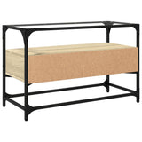 TV Cabinet with Glass Top Sonoma Oak 80x35x51 cm Engineered Wood 846060