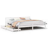 Bed Frame without Mattress White 180x200 cm Super King Solid Wood Pine 3301617