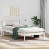 Bed Frame with Headboard White 90 x 200 cm Solid Pine Wood 872837